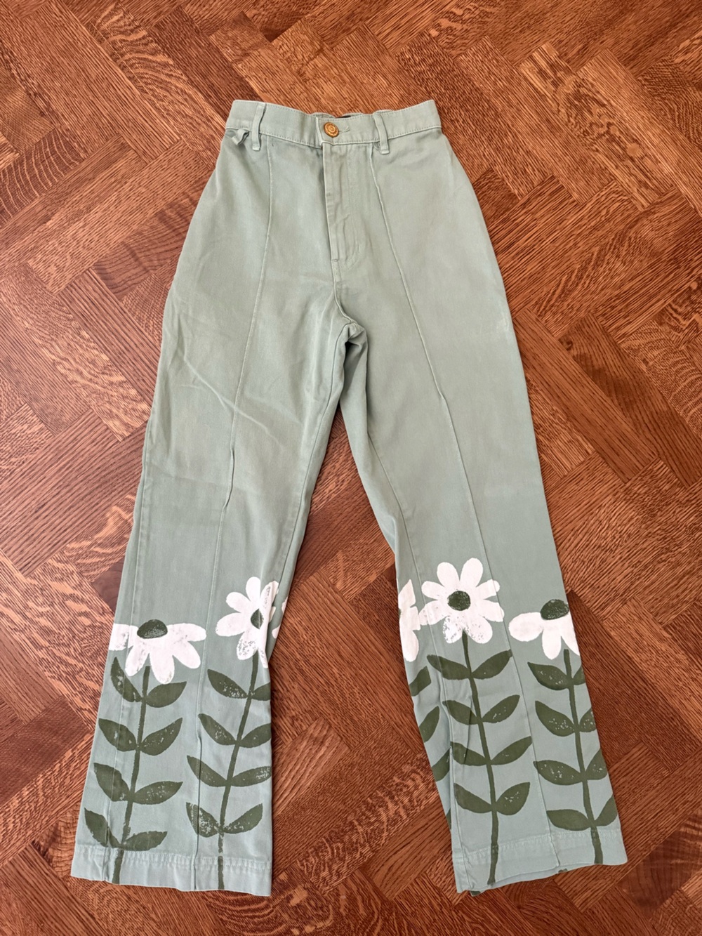 BIG BUD PRESS Floral Western Pants flare Quirky Retro 70s Cottagecore‎ Boho XXS